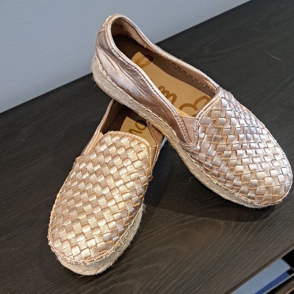 Sam Edelman Rose Gold Espadrilles with Woven Design